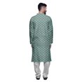 thumbnail image 3 of Atasi Kurta Pyjama de Fête pour Hommes, Col Mandarin, Ensemble Ethnique Imprimé Kurta, 3 of 5