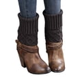 thumbnail image 2 of Women Leg Warmers Knitted Wool Boot Cover Short Leg Warmers with Diamond Mesh, 2 of 4