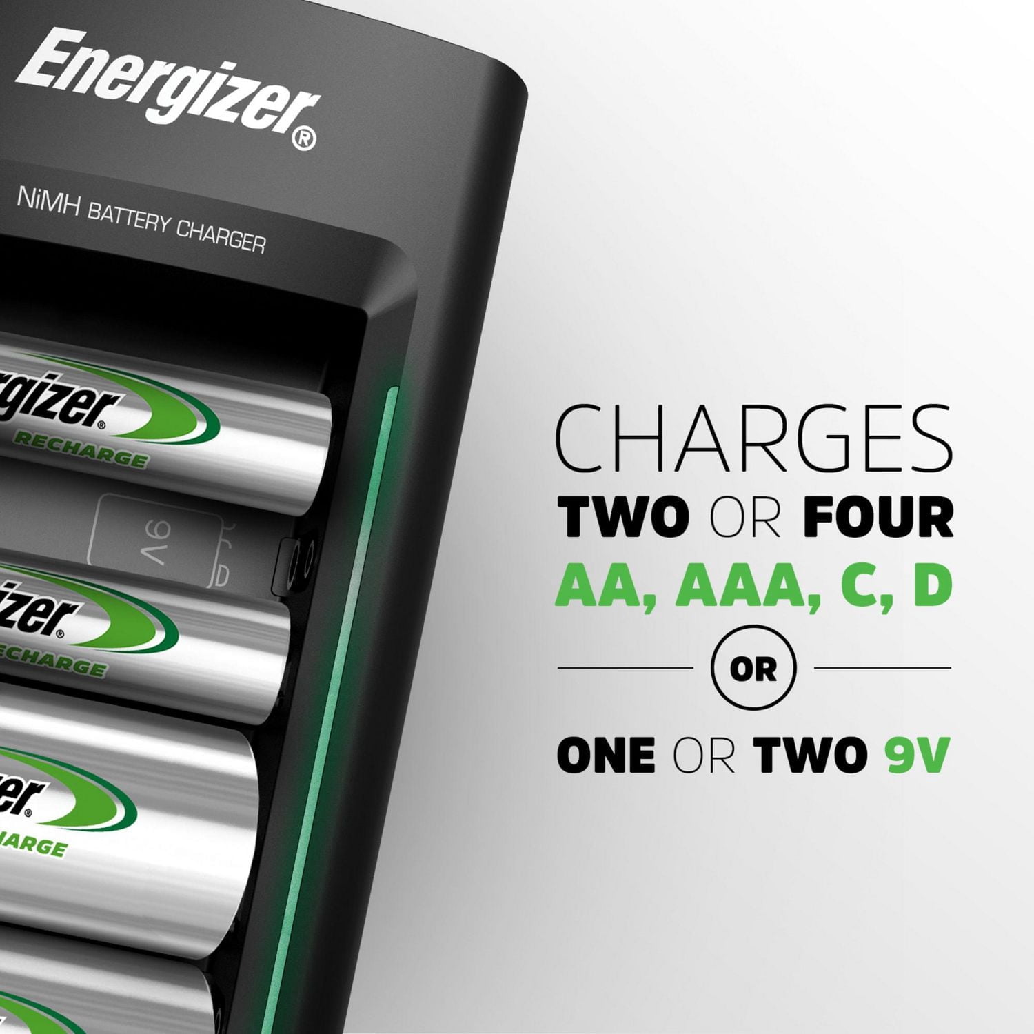 Energizer Recharge Value Charger for NiMH Rechargeable AA and AAA Batteries