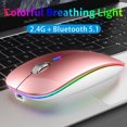 thumbnail image 3 of Wireless Bluetooth Mouse Rechargeable Silent Mouse Dual Mode (Bluetooth 5.1 + 2.4G) with Nano Receiver, 3 of 8