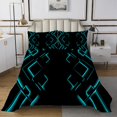 thumbnail image 1 of Erosebridal Neon Geometry Bedspread Sets Twin Size, Abstract Checkered Bed Quilt, Stripe Room Decor, 2pcs, 1 of 5
