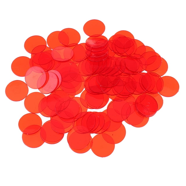 Milaget 300 Pcs Jetons de Bingo Professionnels pour Comptage de Jetons de Bingo - Plastique, 1,5 cm Rouge