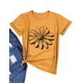 thumbnail image 1 of Nlife Haut à Manches Courtes Col Rond Imprimé Tournesol pour Femmes, 1 of 7