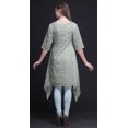 thumbnail image 2 of Bimba Blue Rabbit & Birds Floral Asymmetric Kurta Indian Tunic Tops For Women Printed Indian Clothing X-Large, 2 of 6