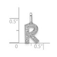 thumbnail image 5 of Pendentif Breloque Initiale -R - en Or Blanc 14K avec Diamants d'Accent (Sans Chaîne), 5 of 5