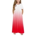 thumbnail image 2 of Rbaofujie Robe Longue Décontractée à Fleurs pour Filles, Manches Courtes, Robes de Vacances avec Poches, 2 of 9