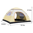 thumbnail image 3 of Automatic Pop Up Tent 2 Second Quick Setup, Rain & Sun Protection Camping Shelter Windproof Design, Double Door Mesh Ventilation Waterproof Silver Coating for Outdoor, 3 of 8