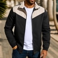 thumbnail image 1 of Yusimy Men's Lightweight Casual Bomber Jacket - Color Block Design Classic Varsity Style, 1 of 9