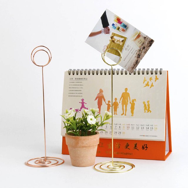 20 Pcs Support de Numéro de Table en Métal Support de Faveur en Papier Rond Support de Carte de Mariage Clip de Faveur en Papier, Rose Doré