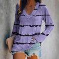 thumbnail image 1 of zanvin Longues Blouse à Manches pour Femmes, Blouse Mode Décontractée à Manches Longues à Col en V Imprimé pour Femmes, Violet, P, 1 of 4
