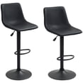 thumbnail image 1 of HOMCOM Tabourets de Bar Réglables 2 Pcs Hauteur Comptoir Tabouret de Comptoir de Cuisine Gris, 1 of 10