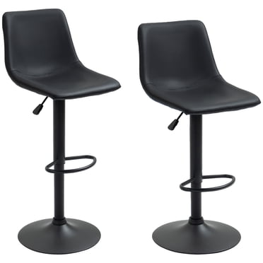 HOMCOM 2pc Adjustable Counter Height Bar Stools Kitchen Counter Stool Grey