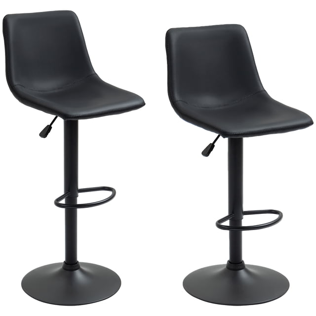 HOMCOM Tabourets de Bar de Comptoir Réglables 2 Pcs en Gris avec un design Élégant Sans Accoudoirs et des Sièges en PU Rembourrés. Chaque Tabouret Présente une Rotation à 360°, une Hauteur Réglable et un Cadre en Acier Robuste Enduit de Poudre avec une base Ronde pour la Stabilité. Convient aux Comptoirs de Cuisine Ou aux Zones de Bar, Ces Tabourets Mesurent 16,5 Pouces de Large par 19,25 Pouces de Profondeur et s'Ajustéent de 35,5 à 43,75 Pouces de Hauteur. la Capacité de Charge Est de 264 Lb par Tabouret.