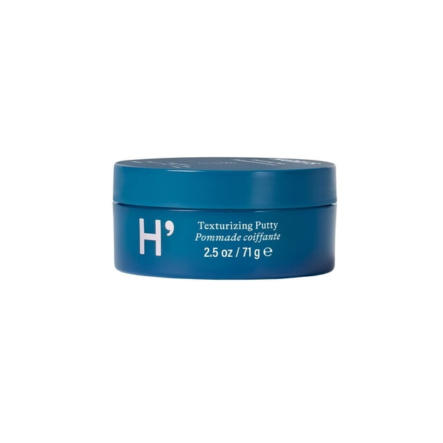 Harry's Texturizing Putty in a matte blue 2.5 oz (71 g) round container with white text, a men's hair styling product that provides malleable hold and texture without greasiness, ideal for daily grooming.