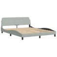 thumbnail image 2 of vidaXL Bed Frame with Headboard Light Grey 152x203 cm Velvet, 2 of 5