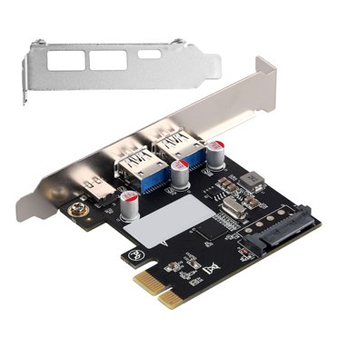 Carte d'Extension Carte Graphique de Bureau PCI-E1x vers USB3.1 Carte Type-C USB3.0 Adaptateur A Insertion avant et Arrière