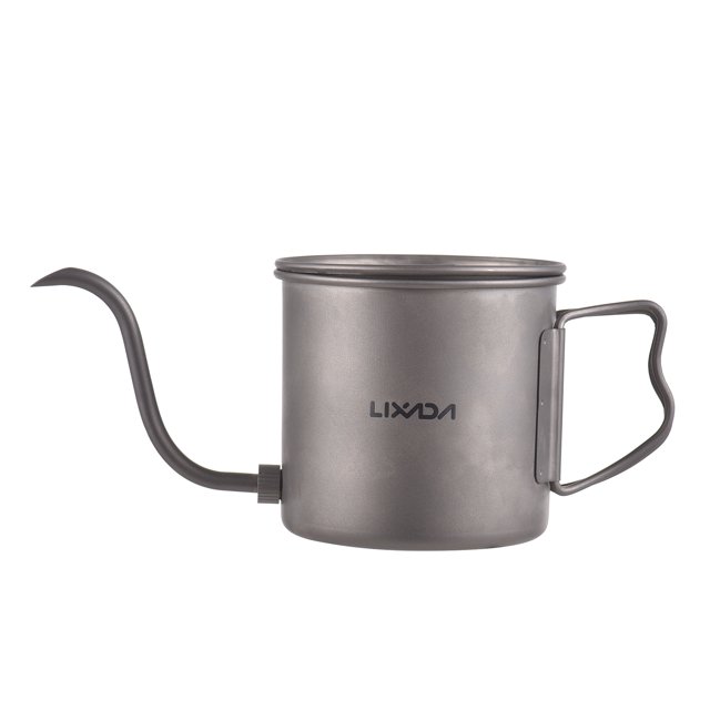 400 ml pour-Over Kettle Col de Cygne Café Kettle Ti Poignée Pliante Eau Kettle avec Couvercle