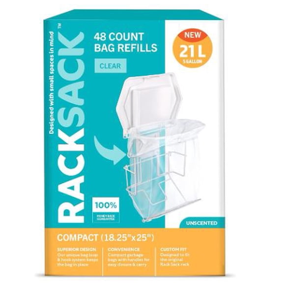 Sacs à Ordures Blancs avec Attaches de Poignée 18 Pouces x 25 Pouces - Lot de 48