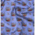 thumbnail image 1 of Soimoi Tricot de Coton Bleu Tissu à Imprimé Animal Cerf au Mètre 58 Pouces de Large, 1 of 5