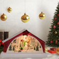 thumbnail image 4 of mmirethe Resin Christmas Scene Snow House LED Desktop Set Village Decoration Snowman 1Set, 4 of 6