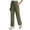 Green, variant on Amzcrzy Women's Pants Trendy Solid Color Pockets Cargo Pants Casual Baggy Elastic Waist Hiking Pants for Women Comfy Drawstring Trousers M