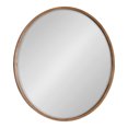 thumbnail image 1 of Kate and Laurel McLean Modern Farmhouse Wood Framed Round Wall Mirror, 34 Inch Diameter, Rustic Brown, Decorative Circle Wooden Mirror with Slim Frame and Modern Shape, 1 of 8
