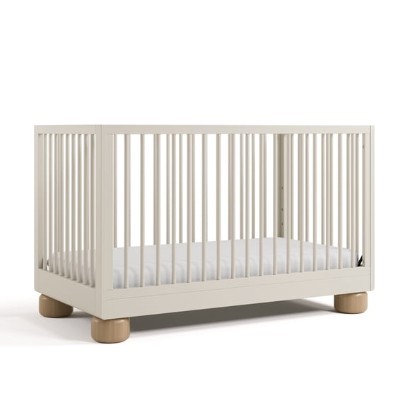 Lit d'enfant convertible 3 en 1 Storkcraft Sorrento avec barrière de sécurité pour tout-petit en prime, Avoine givrée et bois flotté