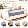 thumbnail image 5 of 59" Toddler Bed Rails, Double Reinforced Crossbar, Swing Down Bed Bumper Sleep Bedrail Safety Side Guard Fits for 4.7" to 12" Thick Mattresses, 5 of 5