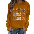 thumbnail image 3 of QATAINLAV Chandails à Manches Longues pour Femmes pour la Sensibilisation au Cancer du Sein, Mignon Chandail à Col Rond Imprimé Blouse 2025 Automne Tunique Décontractée Hauts Économies d'Automne Orange m, 3 of 5