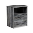 thumbnail image 1 of Bowery Hill Table de Nuit à 1 Tiroir avec Ports USB, Gris, 1 of 6