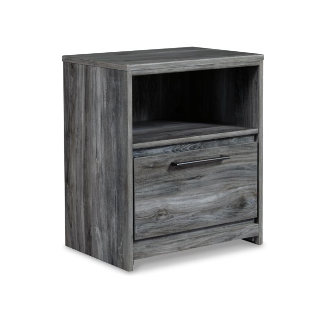 Bowery Hill Table de Nuit à 1 Tiroir avec Ports USB, Gris