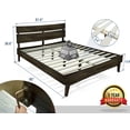 thumbnail image 5 of Acacia Aurora Bed Frame with Headboard Solid Wood Platform Bed, Queen Size Bed Frame, Unique Design Contemporary Signature Wood Bed Compatible with All Mattresses, Non-Slip and Noise-Free, Mocha, 5 of 5