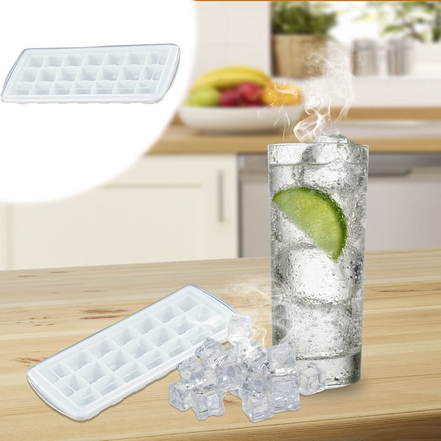 Danhjin Ice Bac à Glaçons Tray avec Couvercle Bac à Glaçons Bac à Glace Bac à Glace Râpée Outil de Broyage 21 Boîte de Rangement pour Glace Bac à Glaçons
