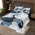 thumbnail image 2 of Erosebridal Blue Geometry Coverlet Set King, Minimalst Abstract Bedding Set, Modern Fashion Bed Set, Microfiber Bedroom Decor, 3pcs, 2 of 5