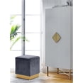 thumbnail image 2 of Meridian Furniture Jax Contemporary Velvet Ottoman/Stool in Gray, 2 of 4