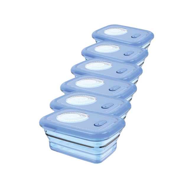 Contenant de Rangement Alimentaire Pliable en Silicone - 860 ml - Transparent - Lot de 6
