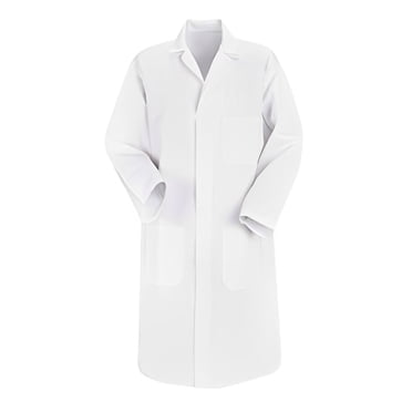 Men's White Lab Coat Shirt for Men and Women – Long Sleeve Industrial Workwear for Laboratory and Settings