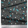 thumbnail image 2 of Soimoi Gray Silk Fabric Dot & Feather Decor Fabric Printed Yard 42 Inch Wide, 2 of 3