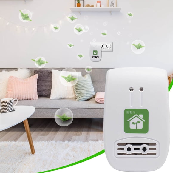 Portable Air Purifier Small Household Room Odor Eliminator with Quiet Operation 36dB Negative Ion Technology for Spaces up to 60 Square Meters, Blue-Green Indicator Light, AC Powered, ABS