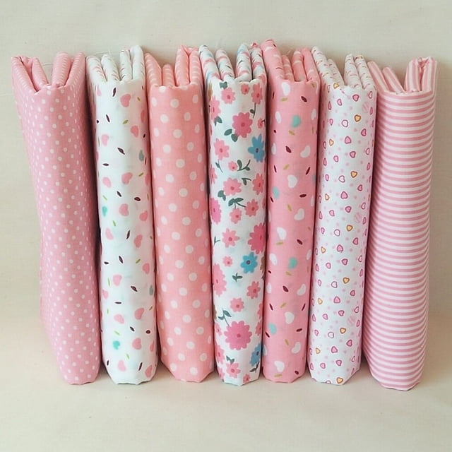 MYG Series 7 pieces Assorted Pre-Cut Thick Tabby Bundle Charm Cotton Quilt Fabric