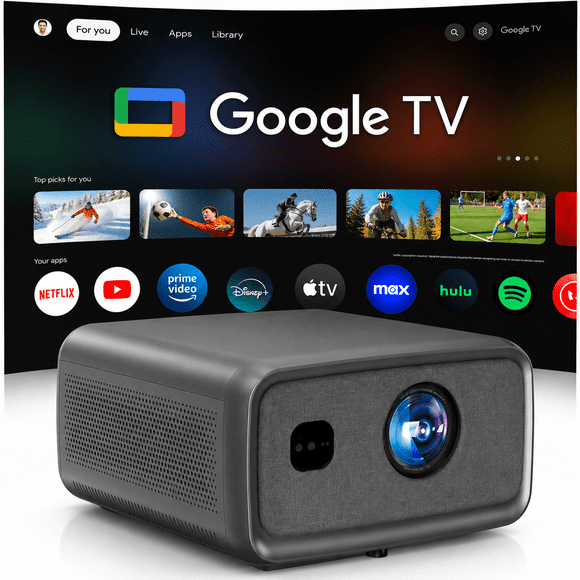 BOSS S8A Projecteur 4K avec Écran et Support, Projecteur Portable 7000 Lumens, Android 12 Intelligent et Stockage 128 Go, Écran 300”, Wi-Fi Bluetooth, HDMI LAN USB, Projecteur 4K pour la Maison, le Bureau et l'Extérieur