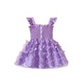 thumbnail image 1 of SUNSIOM Toddler Girl Summer Dress, Sleeveless Button Front 3D Butterfly Solid Color A-line Dress, 1 of 9
