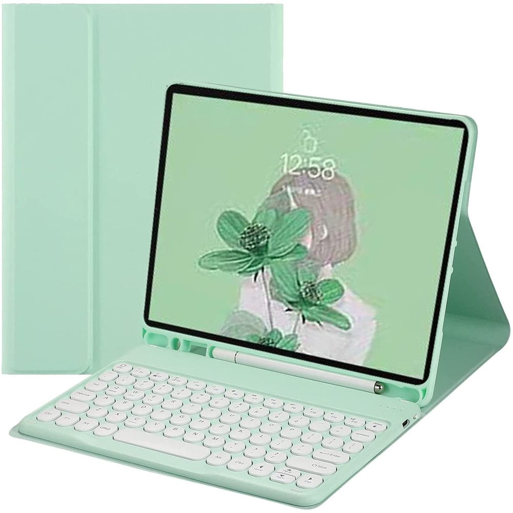 LNGOOR 2021 New iPad 9 iPad 8 iPad 7 10.2” Air 3 Pro 10.5 键盘保护套 Cute Round Key Color Wireless Keyboard  Detachable BT Keyboard Cover for iPad 9th 8th 7th Air 3rd Generation