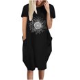 thumbnail image 2 of Robes pour Femmes 2024 Été Robe Décontractée Ample à Imprimé Tournesol à Manches Courtes à Col en V Rabais de 50 % Liquidation!, 2 of 5