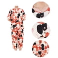 thumbnail image 4 of Pisexur Ensembles de Pyjama pour Femmes 2 Pcs Boho à Imprimé Floral Chemises de Nuit en Coton pour Femmes Décontractées Col Rond T-Shirts à Manches Courtes Hauts et Pantalons de Détente Longueur Genou Pyjamas Grande Taille pour Femmes Ensemble TG-4TG, 4 of 4