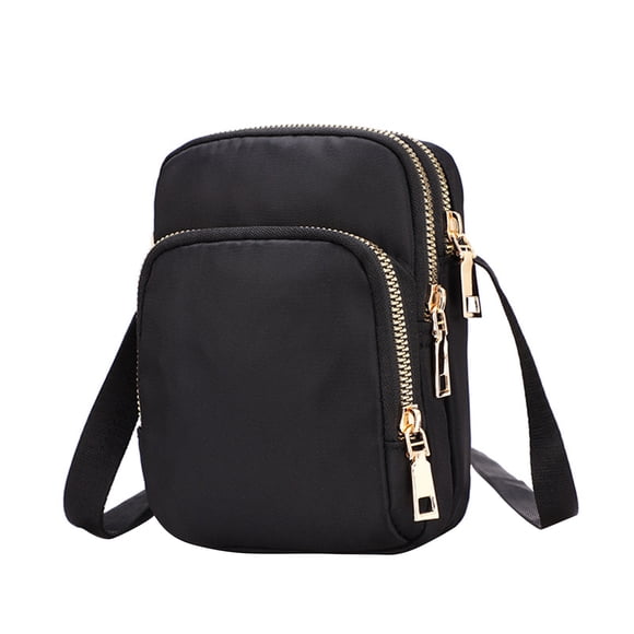 Crossbody Bags for Women Crossbody Purse Shoulder Bag Cross Body Bag Women Nylon, Ladies Purse Mini 3 Layer Zipper Shoulder Wallet Bag Cross Body Bag Purses for Women Small