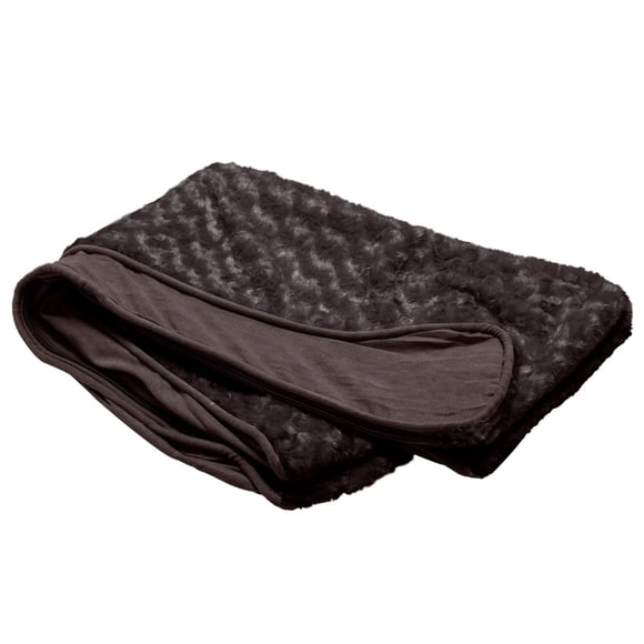 Furhaven Replacement Dog Bed Cover Ultra Plush Faux Fur & Suede Contour Luxe Lounger Machine Washable - Chocolate Large