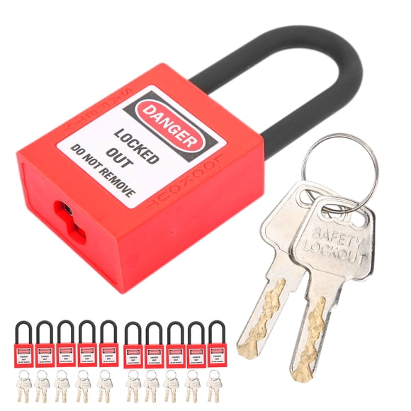 Lockout Lock, Compact And Lightweight Convenient Lockout Impact Resistance For Factories Construction Sites, Hospitals Yellow,Red