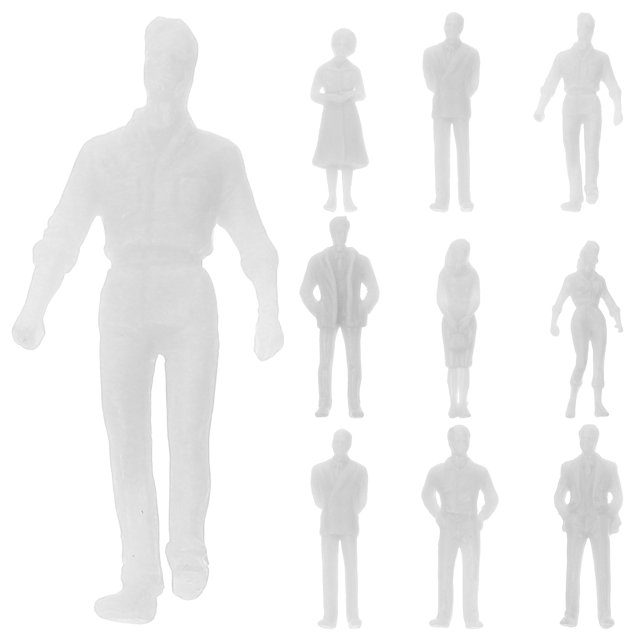 OFFIGAM 20Pcs Small Realistic Figure Model for Model Train Layout in 3.00X0.50X0.15Cm
