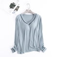 thumbnail image 1 of Kelon Vêtements de Nuit pour Femmes en Solde Haut en Modal pour Femmes T-Shirt de Sommeil à Manches Longues pour Femmes Couche de Base Chandails Extensibles Col Haut de Pyjama, 1 of 3